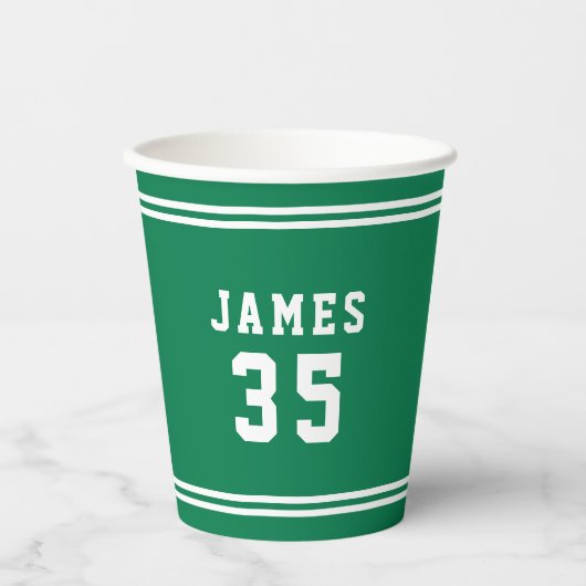 Bewerkbare kleurvariatie Voeg naam toe Nummer Papi Papieren Bekers (Voorkant)