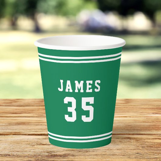Bewerkbare kleurvariatie Voeg naam toe Nummer Papi Papieren Bekers