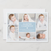 Bewerkbare kleurzoet hartkoninklijke Baby geboorte Feestdagenkaart (Voorkant)