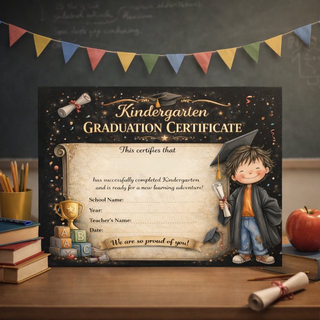 Bewerkbare kleuterschool afstudeerfeest  (Creator heeft geüpload)