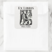 Bewerkbare Koe met de optie Bladwijzer omlaag Vierkante Sticker (Tas)