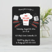 Bewerkbare koks hoed BBQ-feestje Kaart (Staand voorkant)