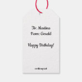 Bewerkbare kop en schotel met Rozen theezakje Cadeaulabel (Achterkant)