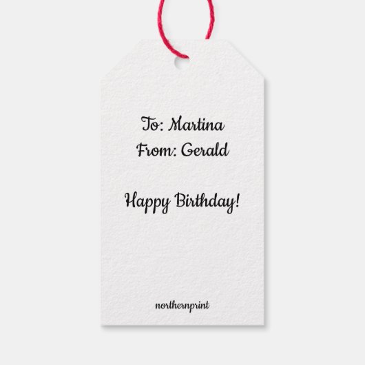 Bewerkbare kop en schotel met Rozen theezakje Cadeaulabel (Achterkant)