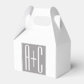 Bewerkbare Koppels Initialen | Wit & Grijs Bedankdoosjes (Achterkant)