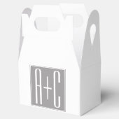 Bewerkbare Koppels Initialen | Wit & Grijs Bedankdoosjes (Geopend)