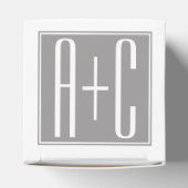 Bewerkbare Koppels Initialen | Wit & Grijs Bedankdoosjes (Bovenkant)