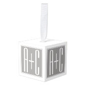 Bewerkbare Koppels Initialen | Wit & Grijs Decoratie (Voorkant hoekig)