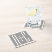 Bewerkbare Koppels Initialen | Wit & Grijs Kartonnen Onderzetters (Insitu)