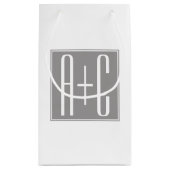 Bewerkbare Koppels Initialen | Wit & Grijs Klein Cadeauzakje (Achterkant)