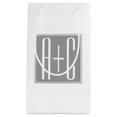 Bewerkbare Koppels Initialen | Wit & Grijs Klein Cadeauzakje (Voorkant)