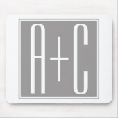 Bewerkbare Koppels Initialen | Wit & Grijs Muismat (Voorkant)