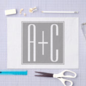 Bewerkbare Koppels Initialen | Wit & Grijs Tissuepapier (Craft)