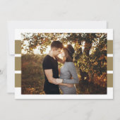 Bewerkbare koppen 2 Foto Goud Grijs Zwangerschap Aankondiging (Achterkant)