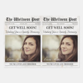 Bewerkbare krant Get Well Soon Bloemenboeket Inpakpapier Vel (Voorkant)