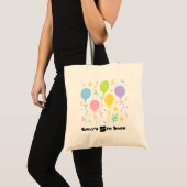 Bewerkbare Krijtjes Stijl – Ballonfeest voor Kinde Tote Bag (Voorkant (product))