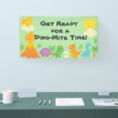 Bewerkbare krijtjesstijl – Dinosaurus Verjaardag Spandoek (Beurs)