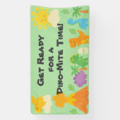 Bewerkbare krijtjesstijl – Dinosaurus Verjaardag Spandoek (Verticaal)