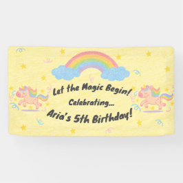 Bewerkbare krijtjesstijl – Eenhoorn Droom Schitter Spandoek