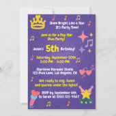 Bewerkbare Krijtjestijl – Popster Diva Feestje Kaart (Voorkant)