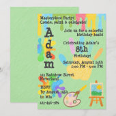 Bewerkbare krijtstijl – Artistieke verf- en paletp Kaart (Voorkant / Achterkant)