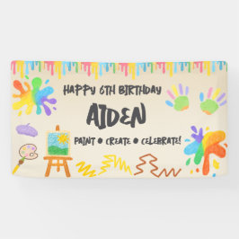 Bewerkbare Krijtstijl - Artistieke Verf & Palette Spandoek