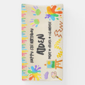 Bewerkbare Krijtstijl - Artistieke Verf & Palette Spandoek (Verticaal)