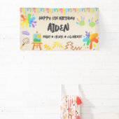 Bewerkbare Krijtstijl - Artistieke Verf & Palette Spandoek (Insitu)