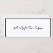 Bewerkbare Kunst Foto Cadeaubon Sjabloon  (Achterkant)