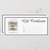 Bewerkbare Kunst Foto Cadeaubon Sjabloon  (Voorkant / Achterkant)