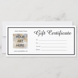 Bewerkbare Kunst Foto Cadeaubon Sjabloon 