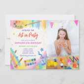 Bewerkbare Kunstfeest Schilderfeest Verjaardagsfot Kaart (Voorkant)