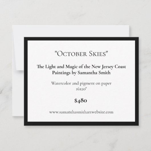 Bewerkbare kunsttentoonstelling Display Kaarten Ar (Voorkant)