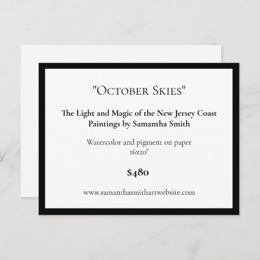 Bewerkbare kunsttentoonstelling Display Kaarten Ar (Voorkant / Achterkant)