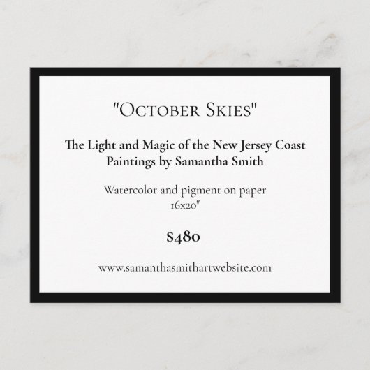 Bewerkbare kunsttentoonstelling Display Kaarten Ar (Voorkant)