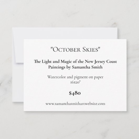 Bewerkbare kunsttentoonstelling Display Kaarten Ar (Voorkant)