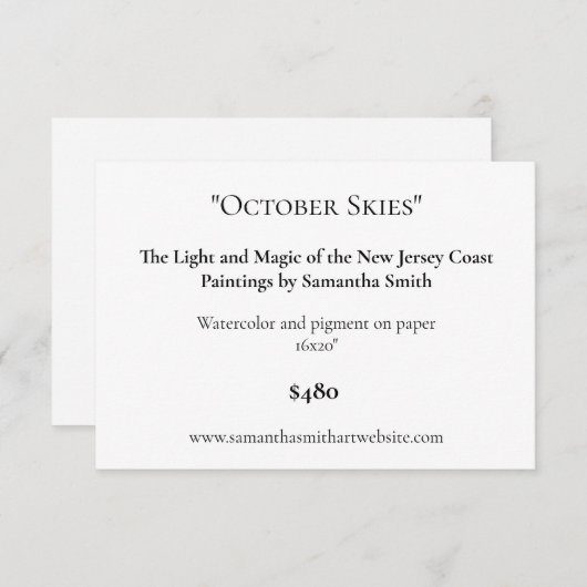 Bewerkbare kunsttentoonstelling Display Kaarten Ar (Voorkant / Achterkant)