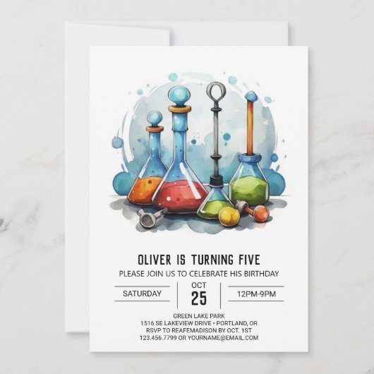 Bewerkbare Lab Fusion Scientist Verjaardag Kaart (Voorkant)