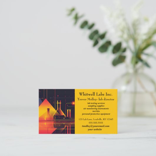 Bewerkbare Lab-services Visitekaartje (Staand voorkant)