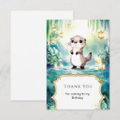 Bewerkbare Lake Otter Verjaardag Bedankkaart (Voorkant / Achterkant)