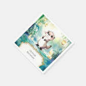 Bewerkbare Lake Otter Verjaardag Servet (Hoek)