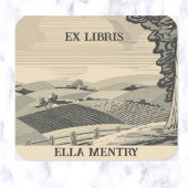 Bewerkbare landbouwgrond Bookplate Sticker