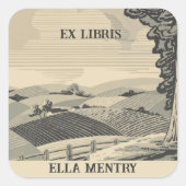 Bewerkbare landbouwgrond Bookplate Sticker (Voorkant)