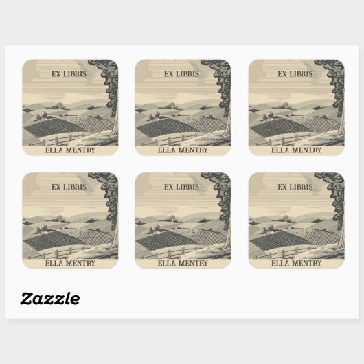 Bewerkbare landbouwgrond Bookplate Sticker (Vel)