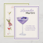 Bewerkbare Lavender Martini Recept Kaart (Voorkant / Achterkant)