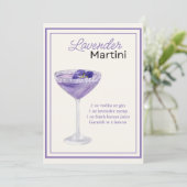 Bewerkbare Lavender Martini Recept Kaart (Staand voorkant)