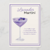 Bewerkbare Lavender Martini Recept Kaart (Voorkant)
