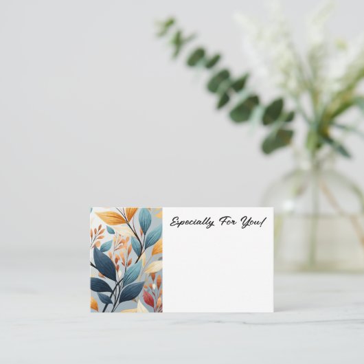 Bewerkbare Leaf Flower Shop Boeket Bericht Kaart Visitekaartje (Staand voorkant)