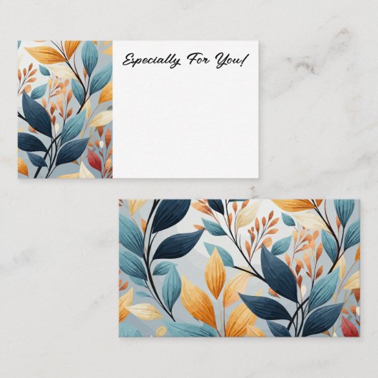 Bewerkbare Leaf Flower Shop Boeket Bericht Kaart Visitekaartje (Voorkant / Achterkant)