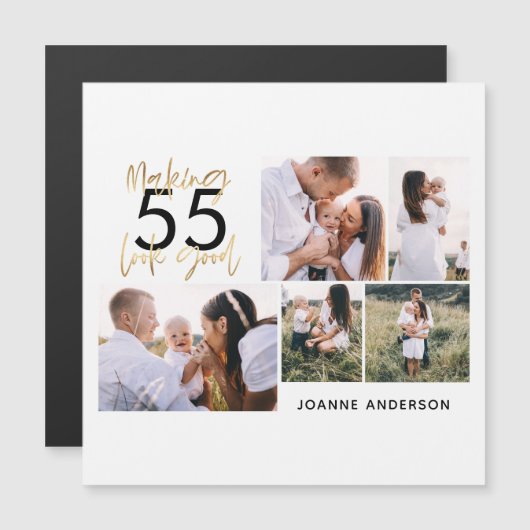 bewerkbare leeftijd moderne verjaardag multi - fot (Voorkant / Achterkant)